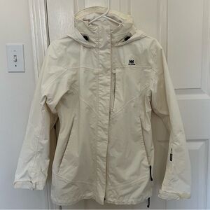 Helly Hansen Hooded Jacket Shell Women’s Size S Cream Off-White